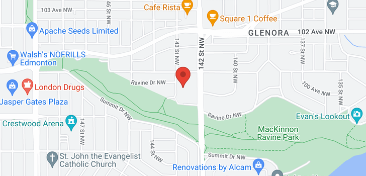 map of 10025 143 ST NW